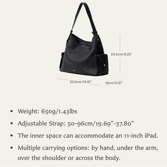 Songmont Medium Yore Hobo in Pebbled Onyx 🖤 Offers Encouraged 🤓 - Picture 15 of 15